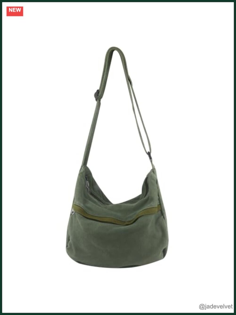Canvas Hobo Crossbody Messenger Bag with Zipper Pockets